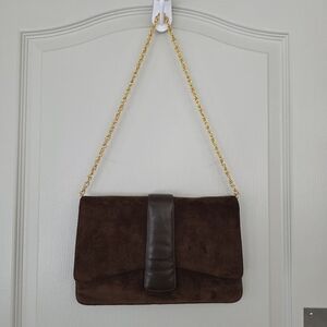 Morle Suede LeatherBag with Gold Chain